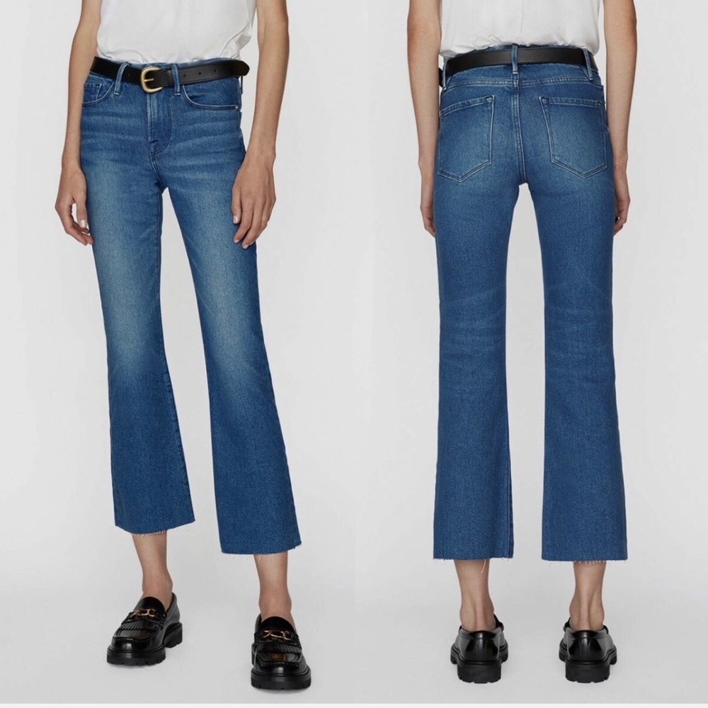 FRAME Le Crop Mini Boot Bootcut Jeans Sz 29 - Picture 2 of 15